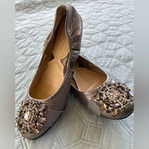 Elegant Metallic Flats with Embellishments